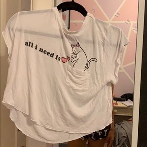 Semi crop top blouse